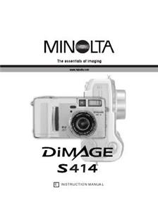 Minolta Dimage S 414 manual. Camera Instructions.